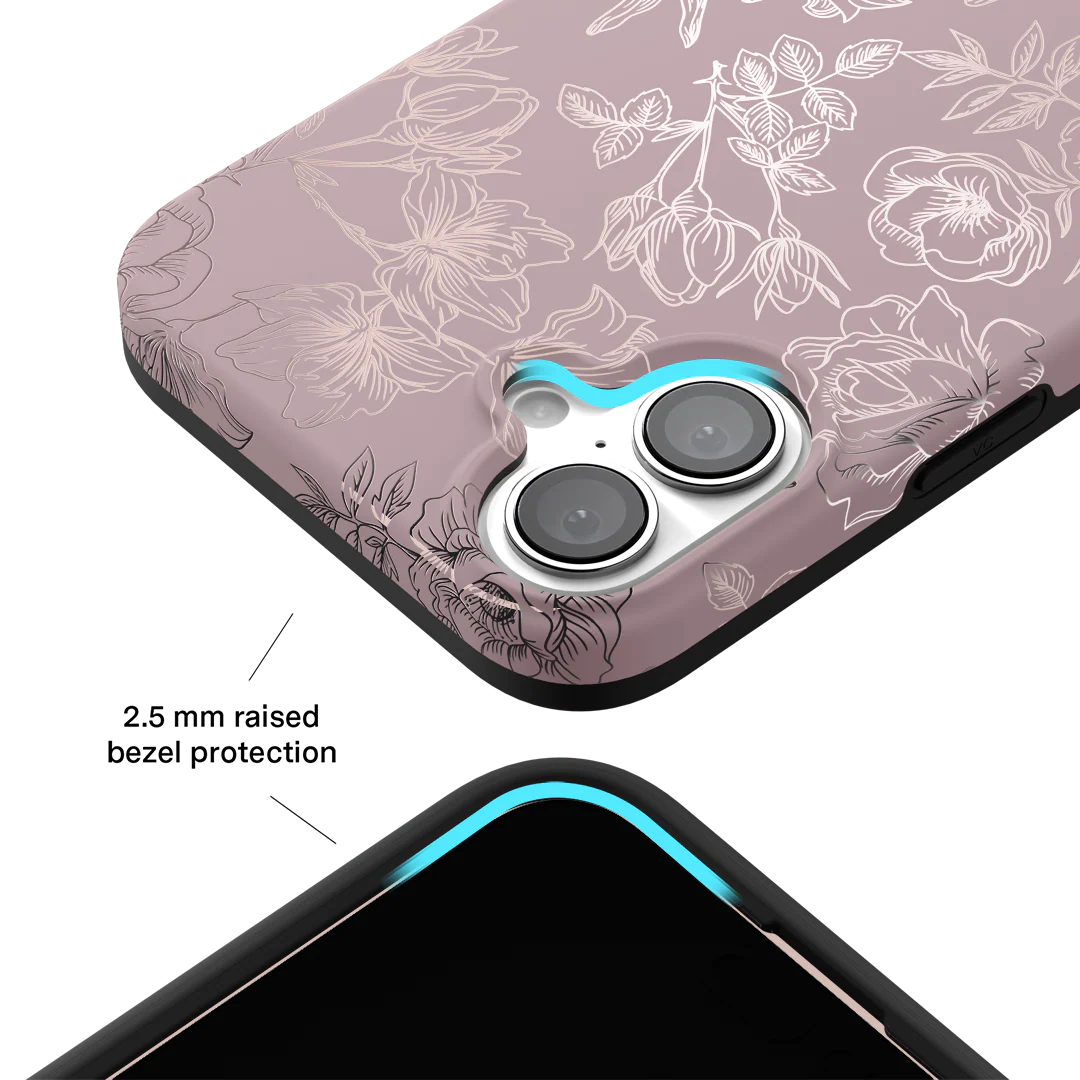 Dusty Rose Chrome Floral iPhone Case - Image 159