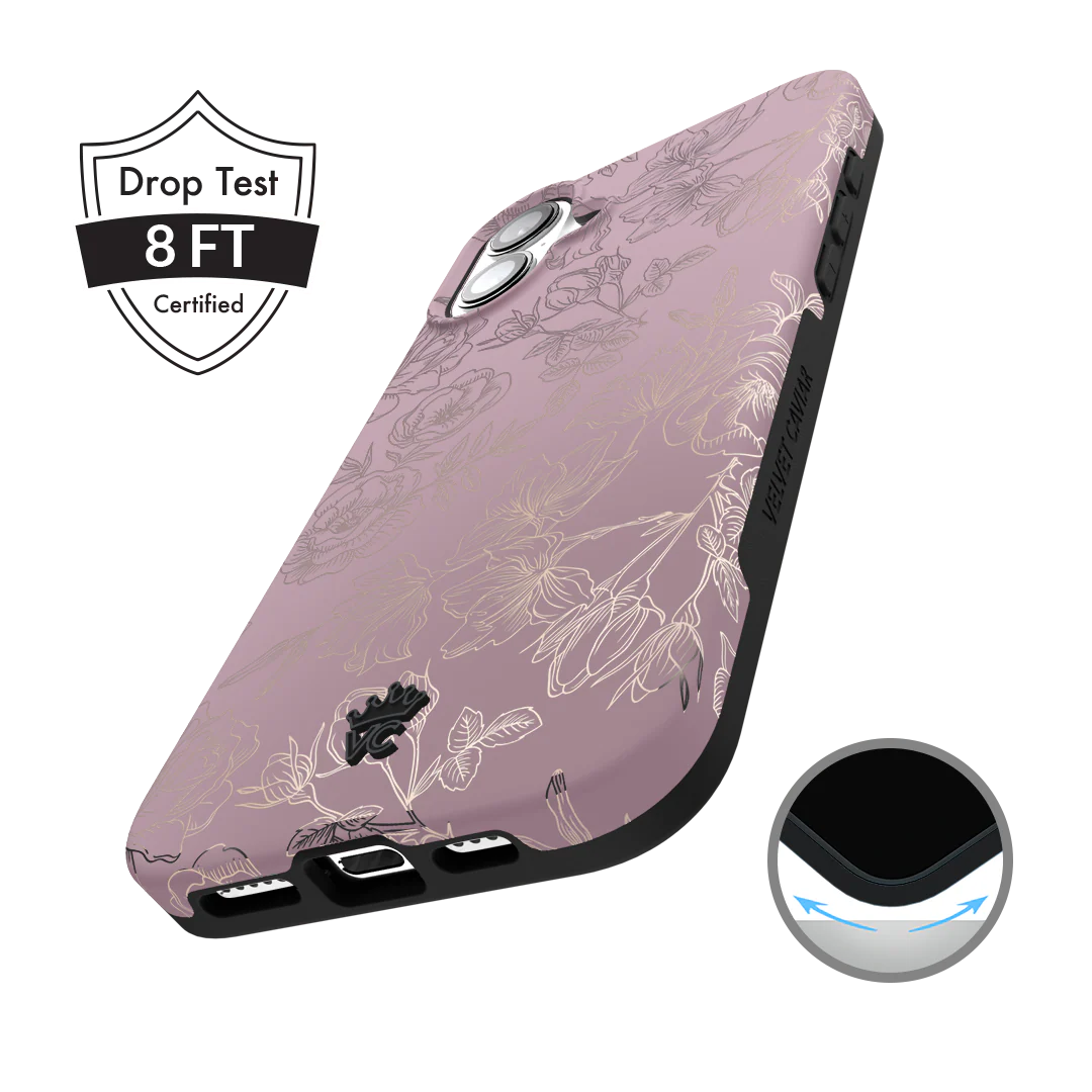 Dusty Rose Chrome Floral iPhone Case - Image 161