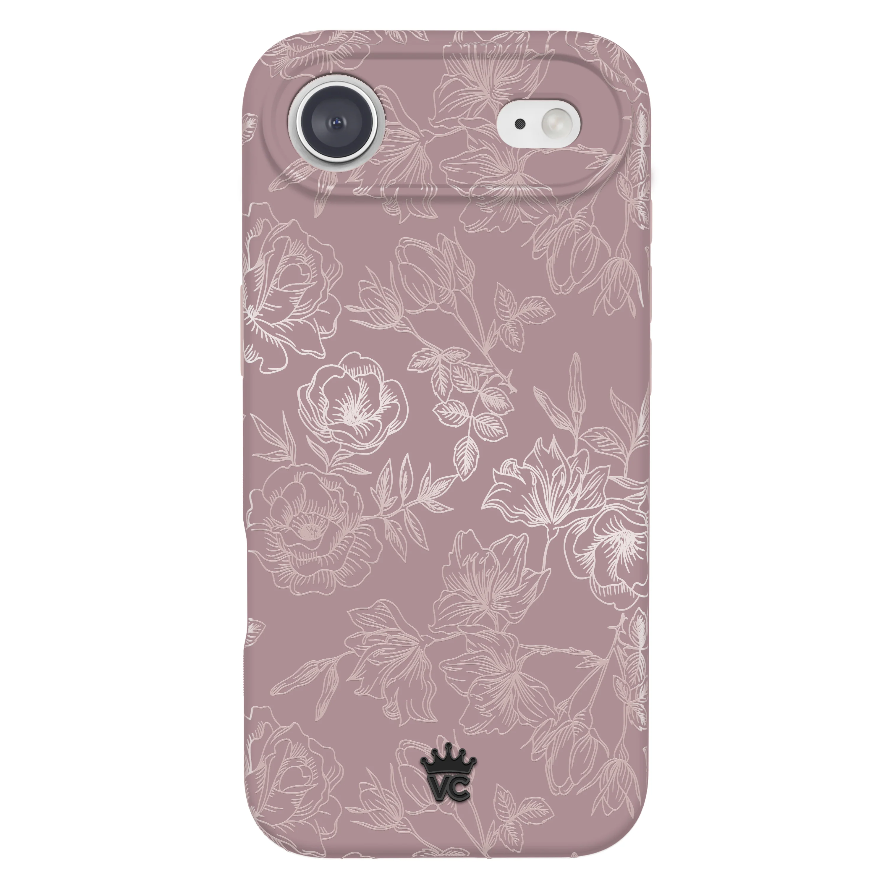 Dusty Rose Chrome Floral iPhone Case - Image 163