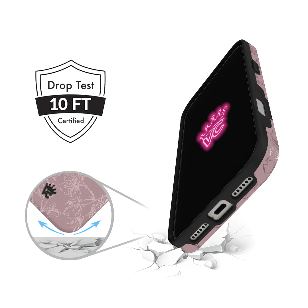 Dusty Rose Chrome Floral iPhone Case - Image 164