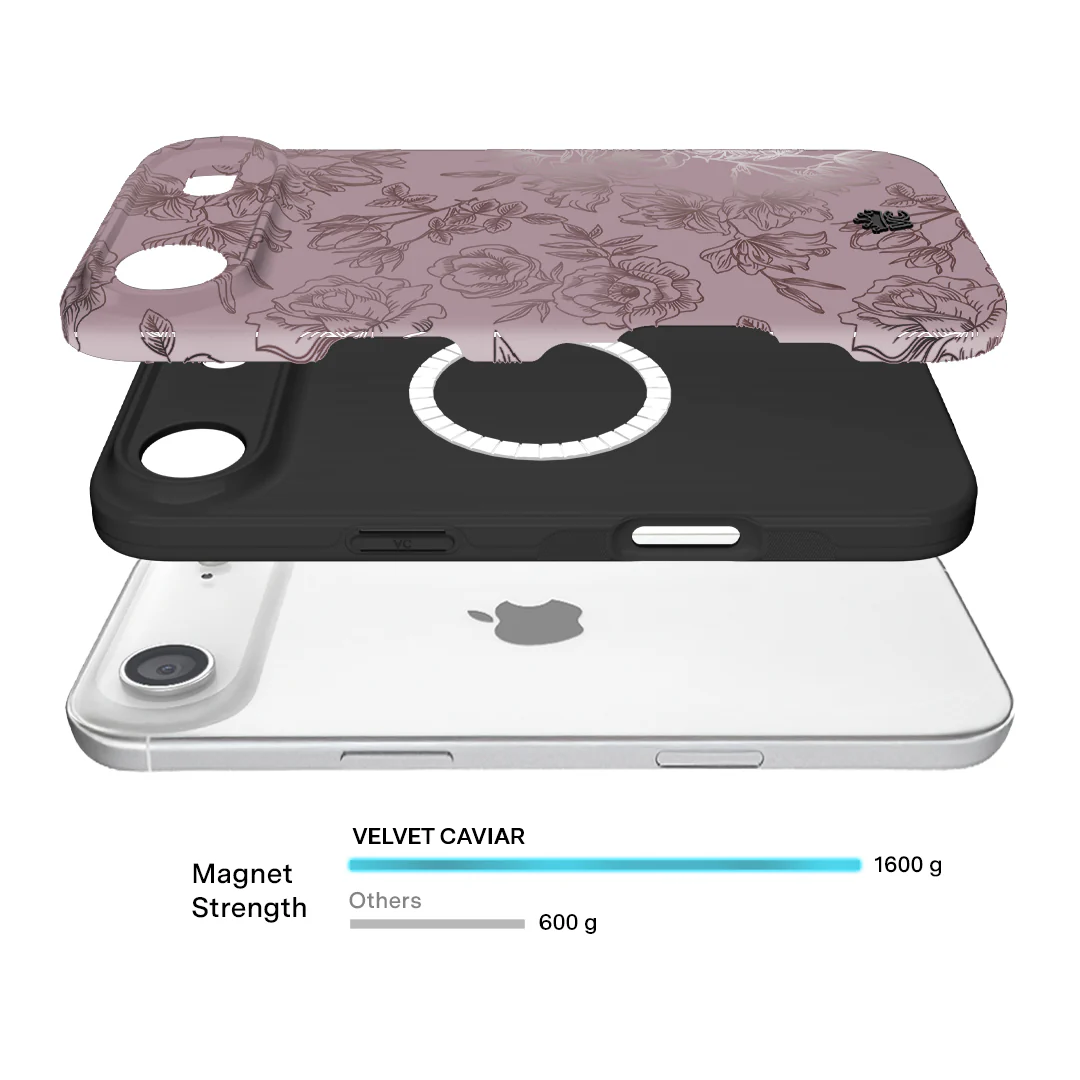 Dusty Rose Chrome Floral iPhone Case - Image 166