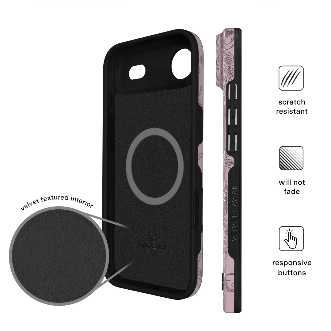 Dusty Rose Chrome Floral iPhone Case - Image 167