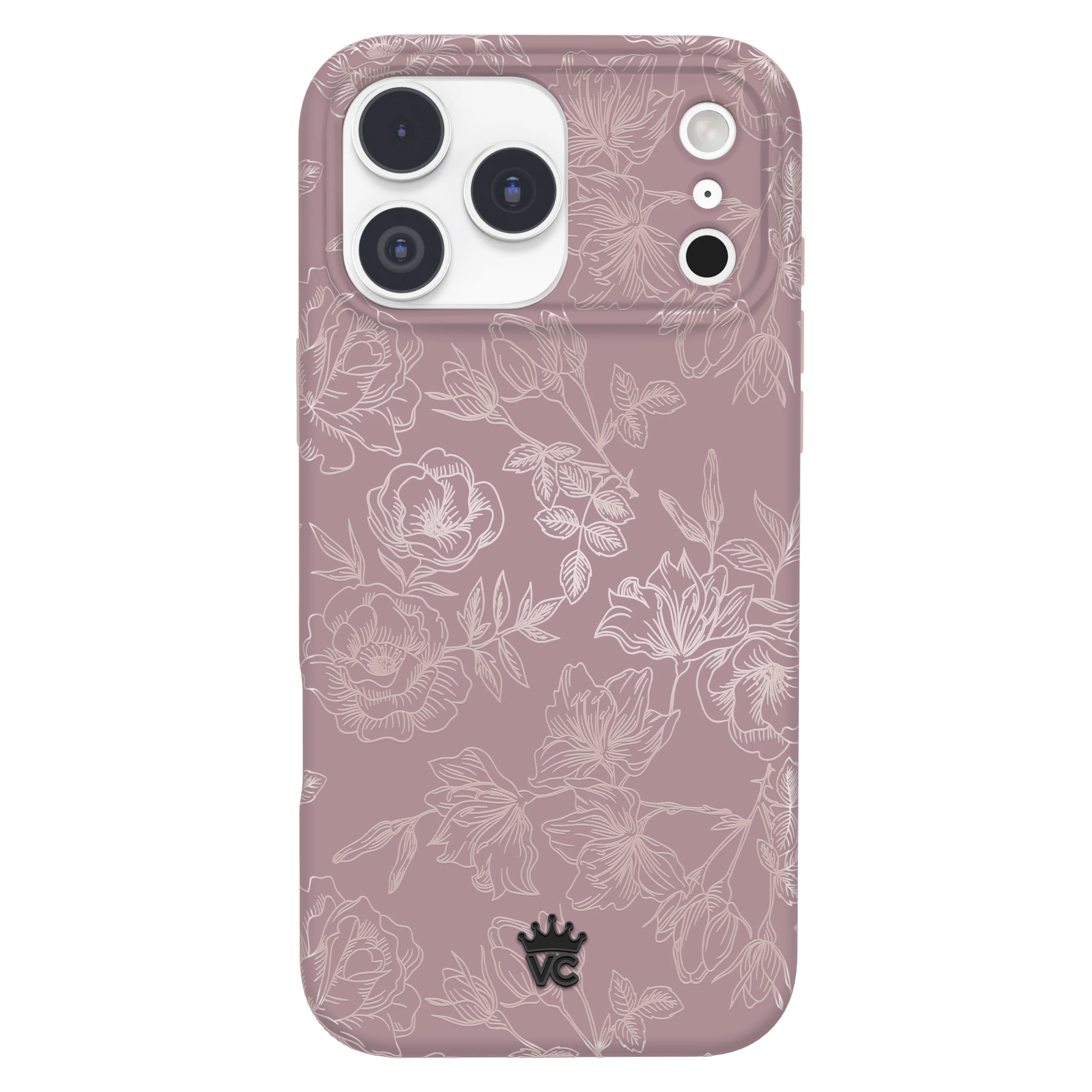 Dusty Rose Chrome Floral iPhone Case - Image 168