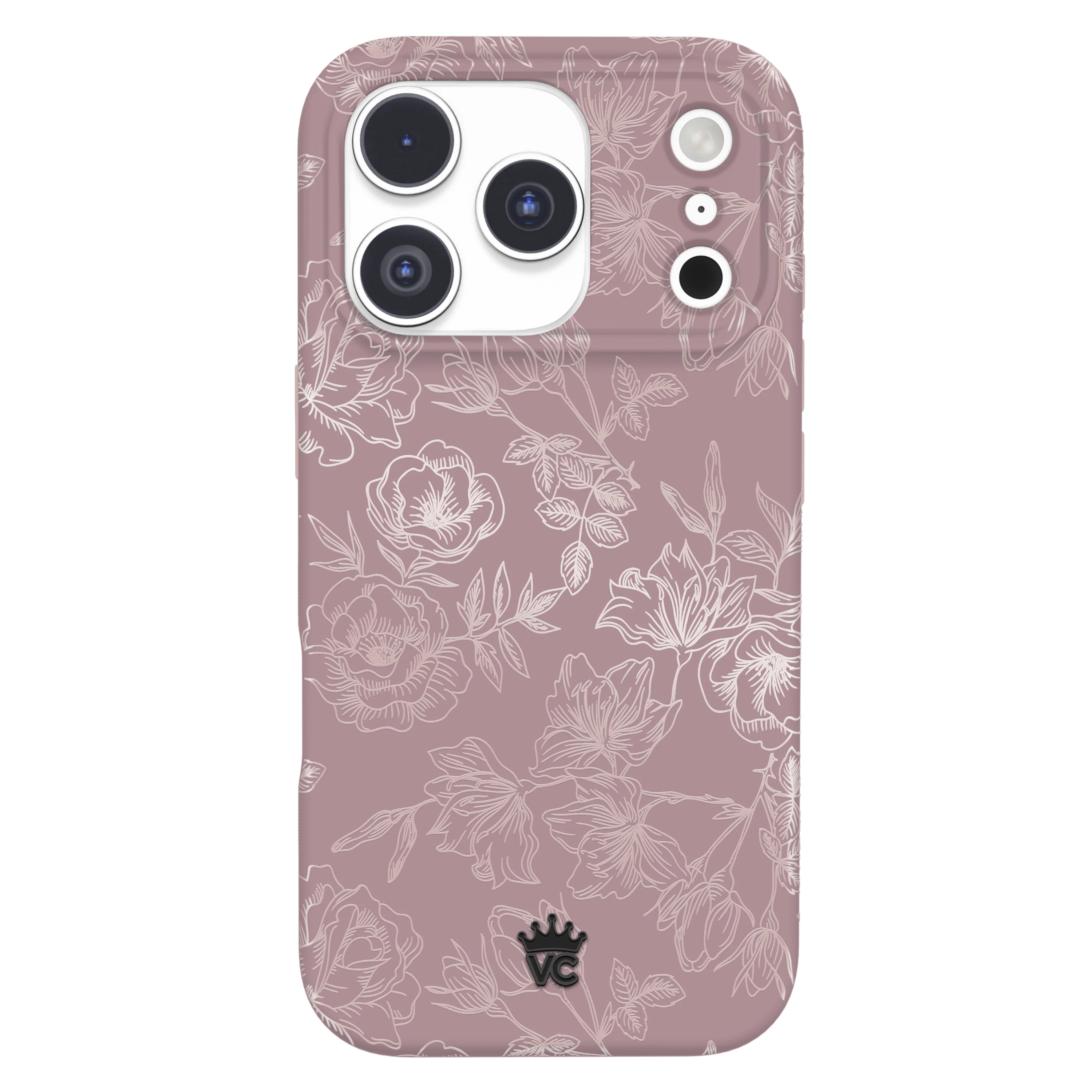 Dusty Rose Chrome Floral iPhone Case - Image 173