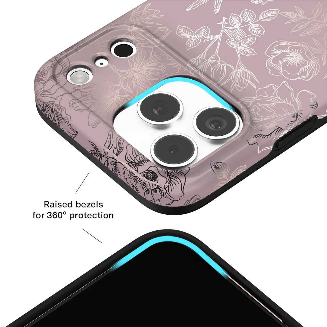 Dusty Rose Chrome Floral iPhone Case - Image 175