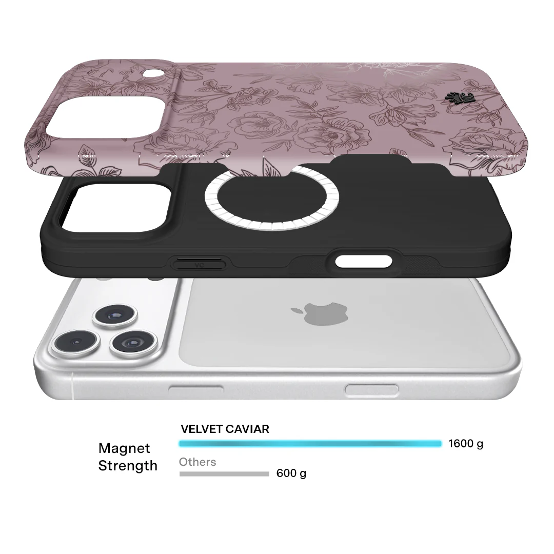 Dusty Rose Chrome Floral iPhone Case - Image 176