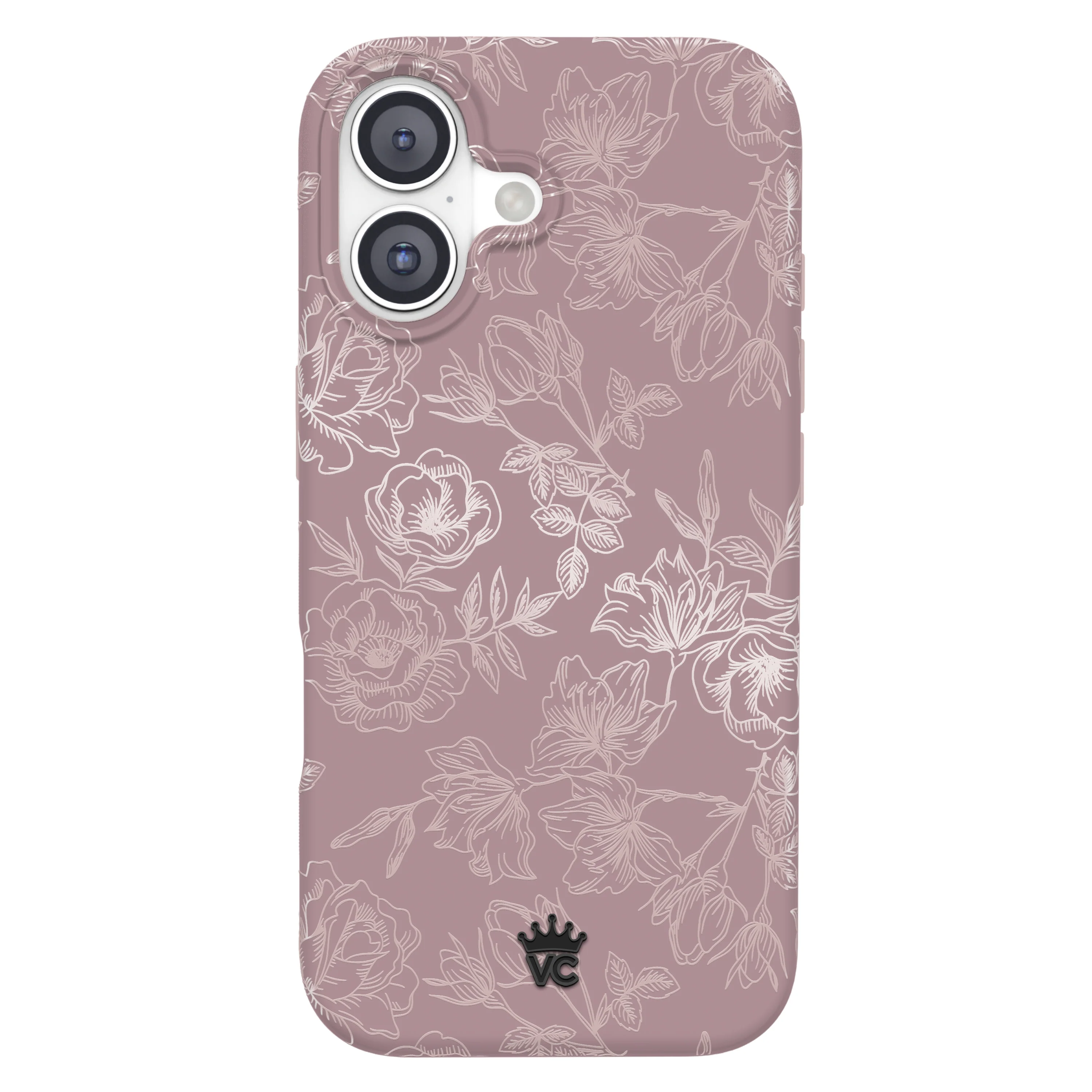 Dusty Rose Chrome Floral iPhone Case - Image 178