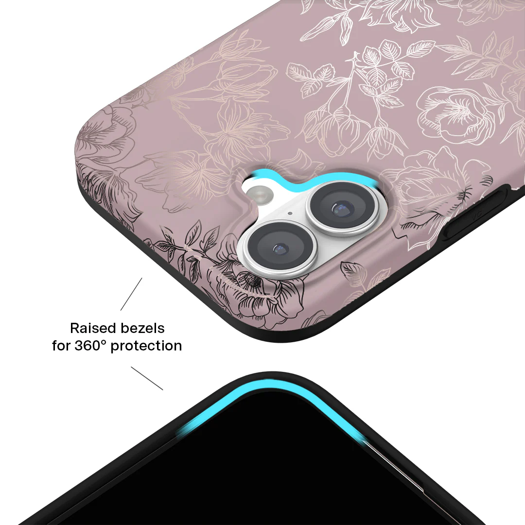 Dusty Rose Chrome Floral iPhone Case - Image 180