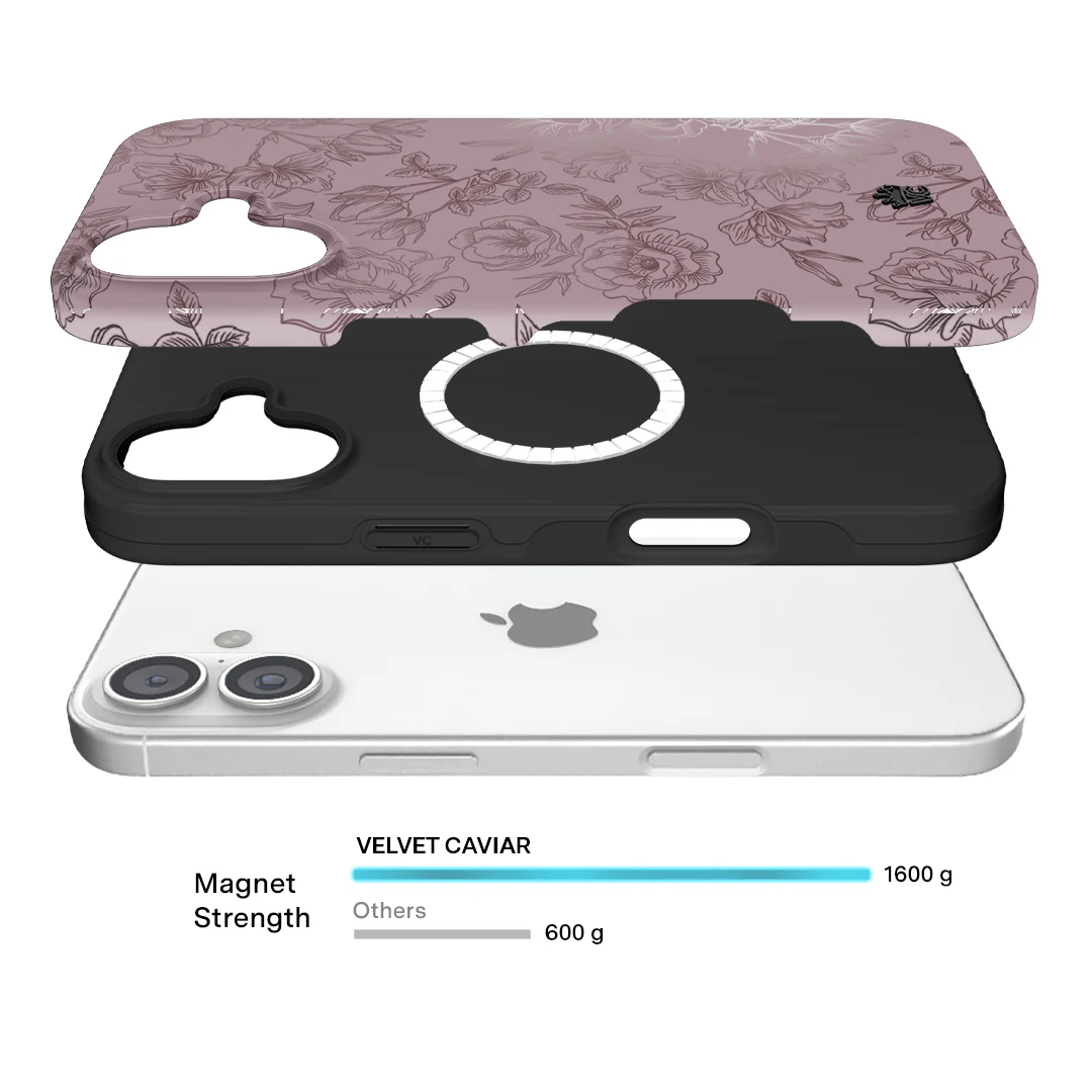 Dusty Rose Chrome Floral iPhone Case - Image 181