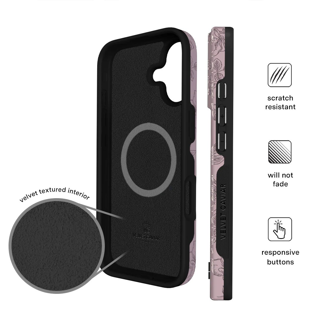 Dusty Rose Chrome Floral iPhone Case - Image 182