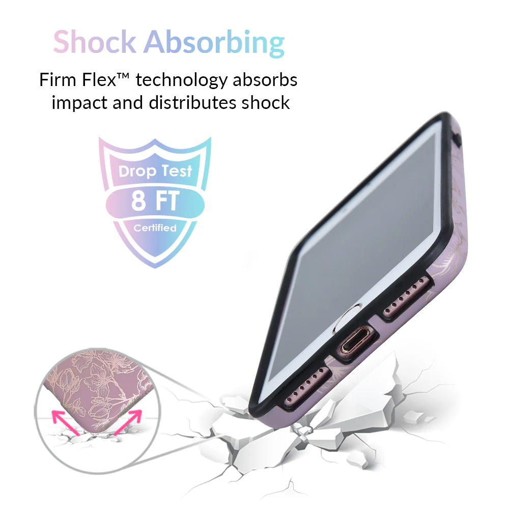 Dusty Rose Chrome Floral iPhone Case - Image 3