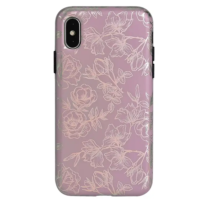 Dusty Rose Chrome Floral iPhone Case - Image 31