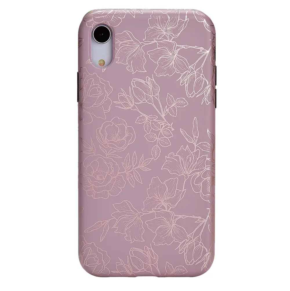 Dusty Rose Chrome Floral iPhone Case - Image 37
