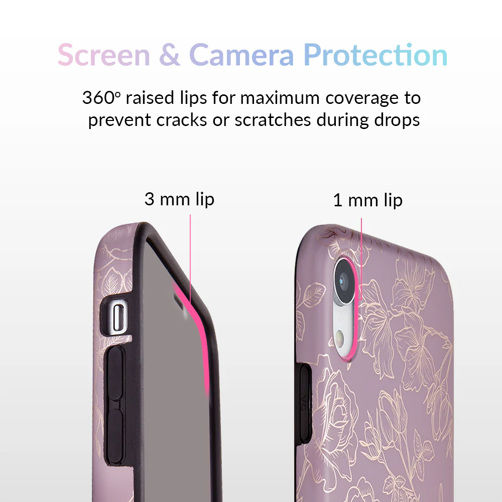 Dusty Rose Chrome Floral iPhone Case - Image 38