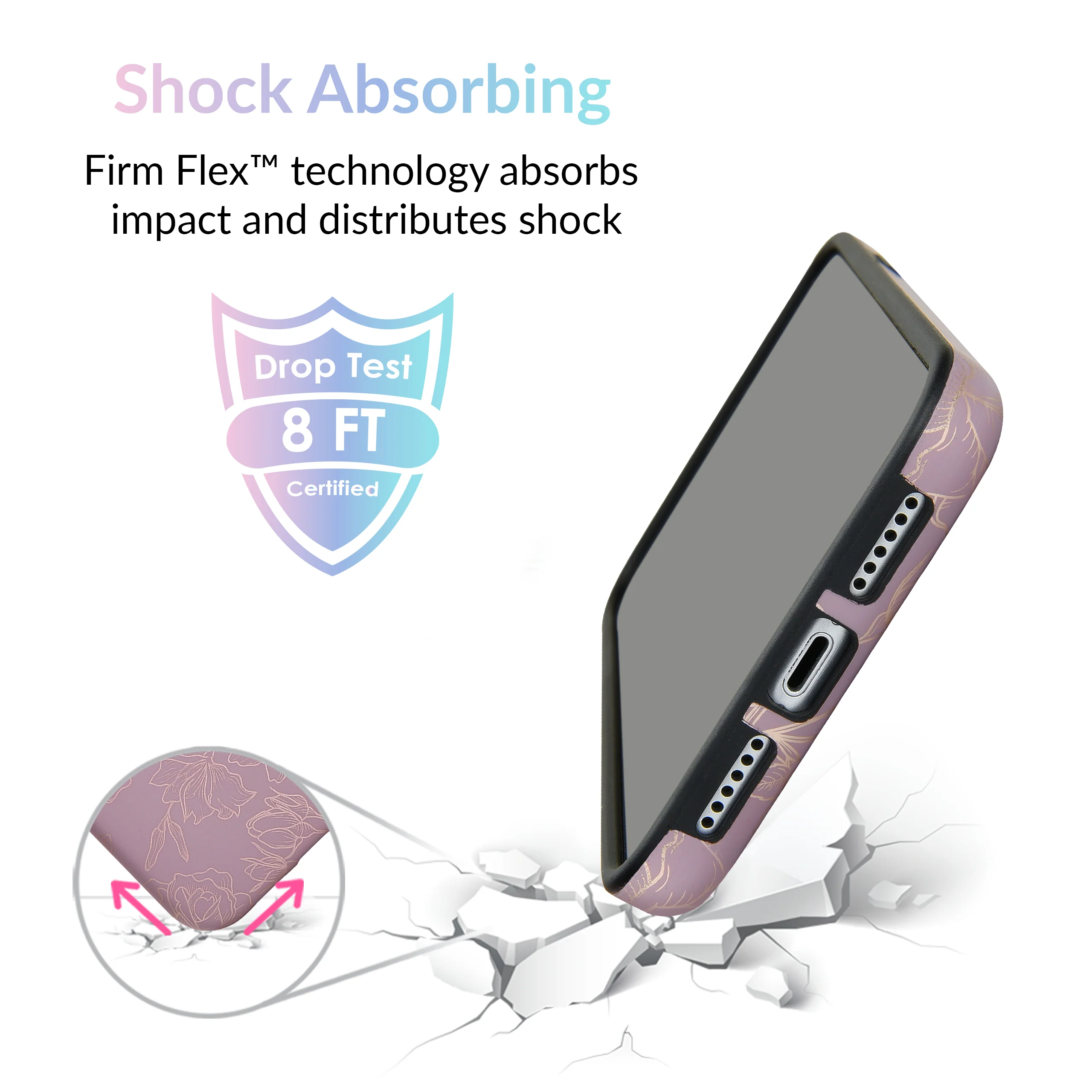 Dusty Rose Chrome Floral iPhone Case - Image 39