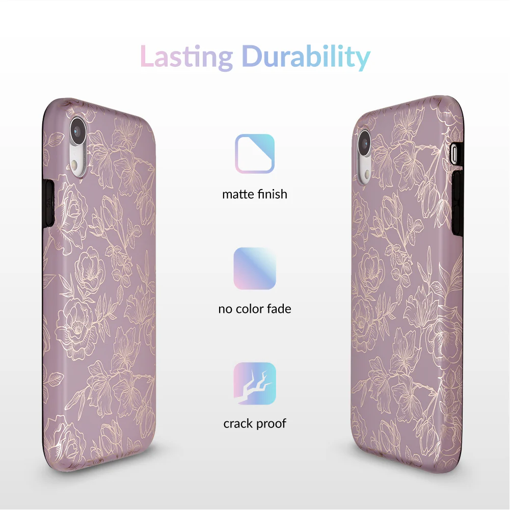 Dusty Rose Chrome Floral iPhone Case - Image 40