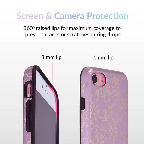 Dusty Rose Chrome Floral iPhone Case - Image 44