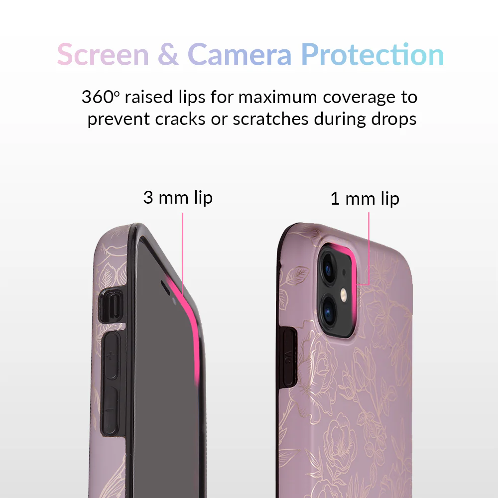 Dusty Rose Chrome Floral iPhone Case - Image 49