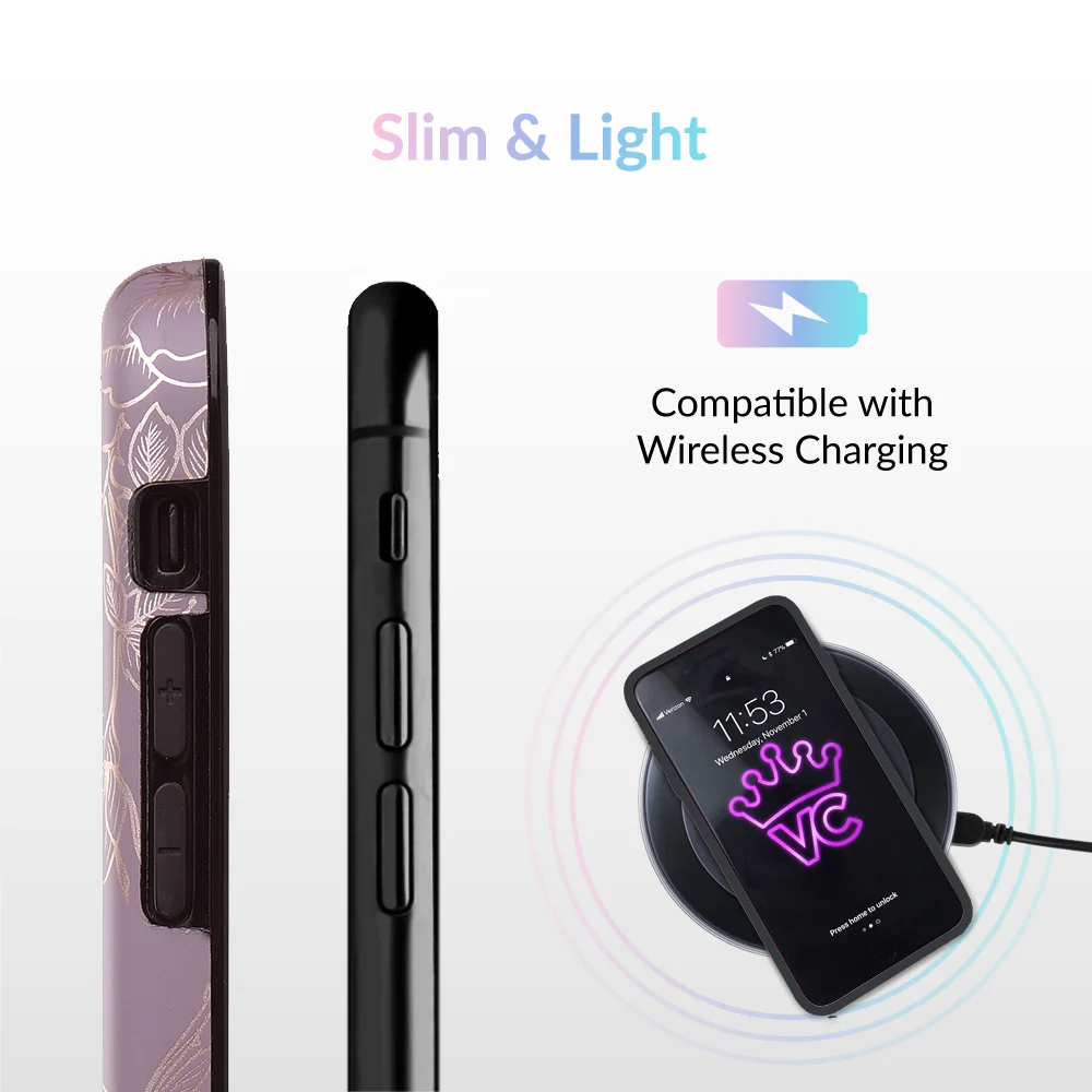 Dusty Rose Chrome Floral iPhone Case - Image 52