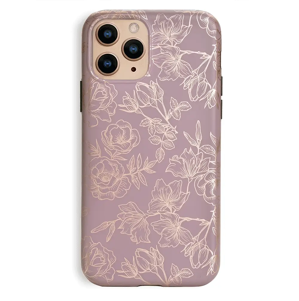 Dusty Rose Chrome Floral iPhone Case - Image 53