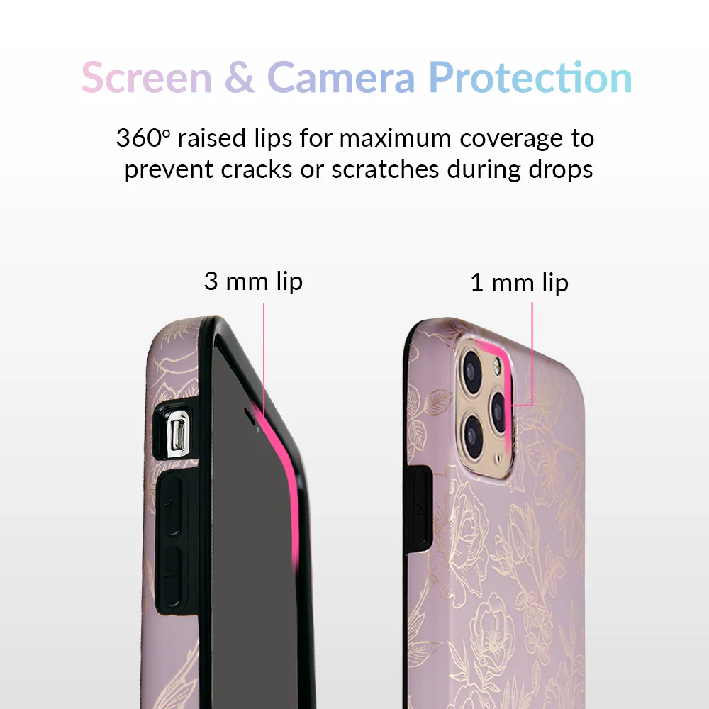 Dusty Rose Chrome Floral iPhone Case - Image 59