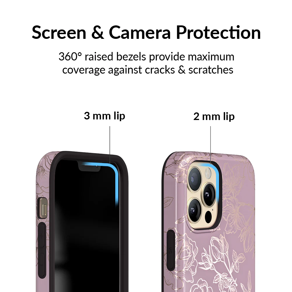 Dusty Rose Chrome Floral iPhone Case - Image 69