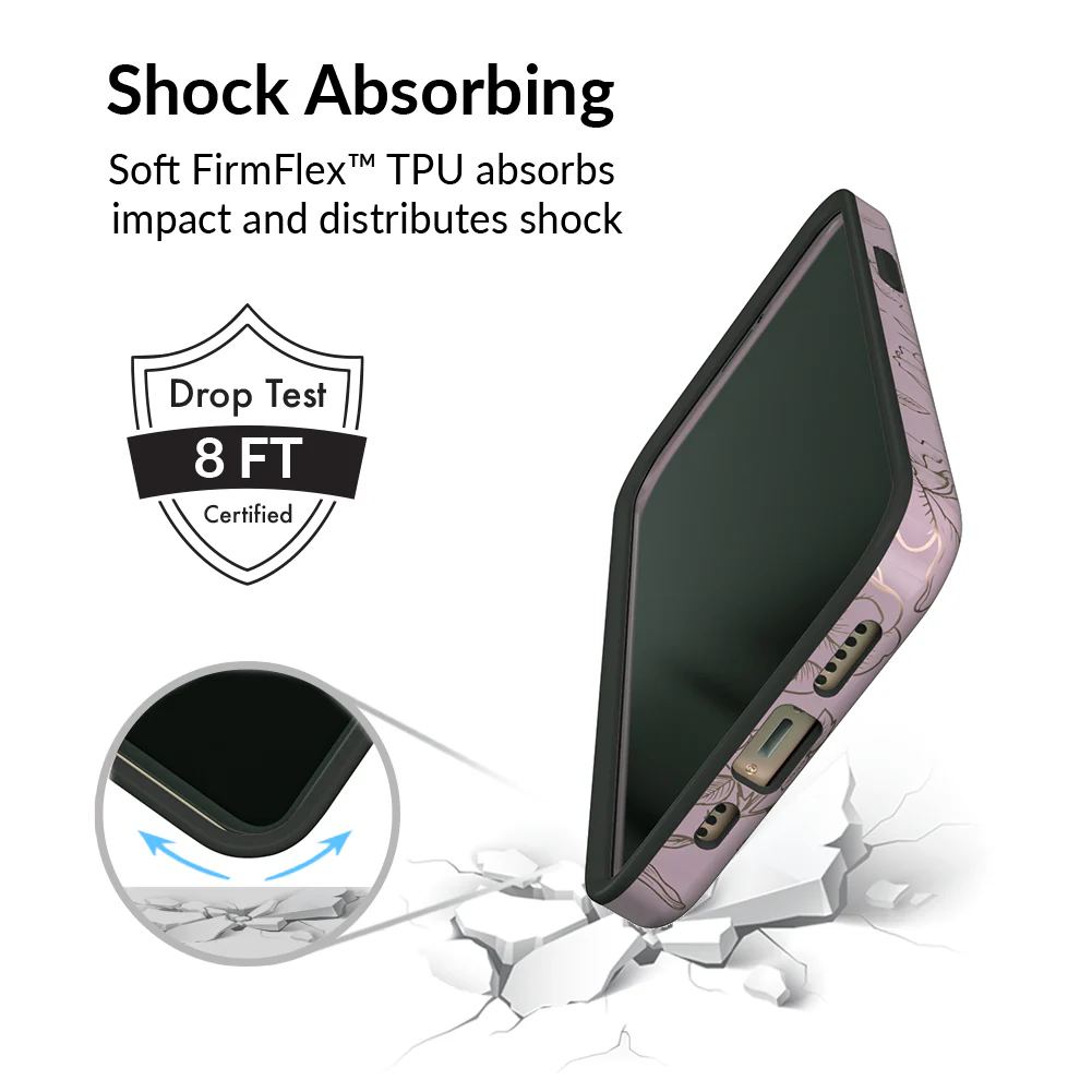 Dusty Rose Chrome Floral iPhone Case - Image 70