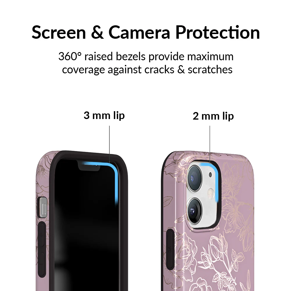 Dusty Rose Chrome Floral iPhone Case - Image 79