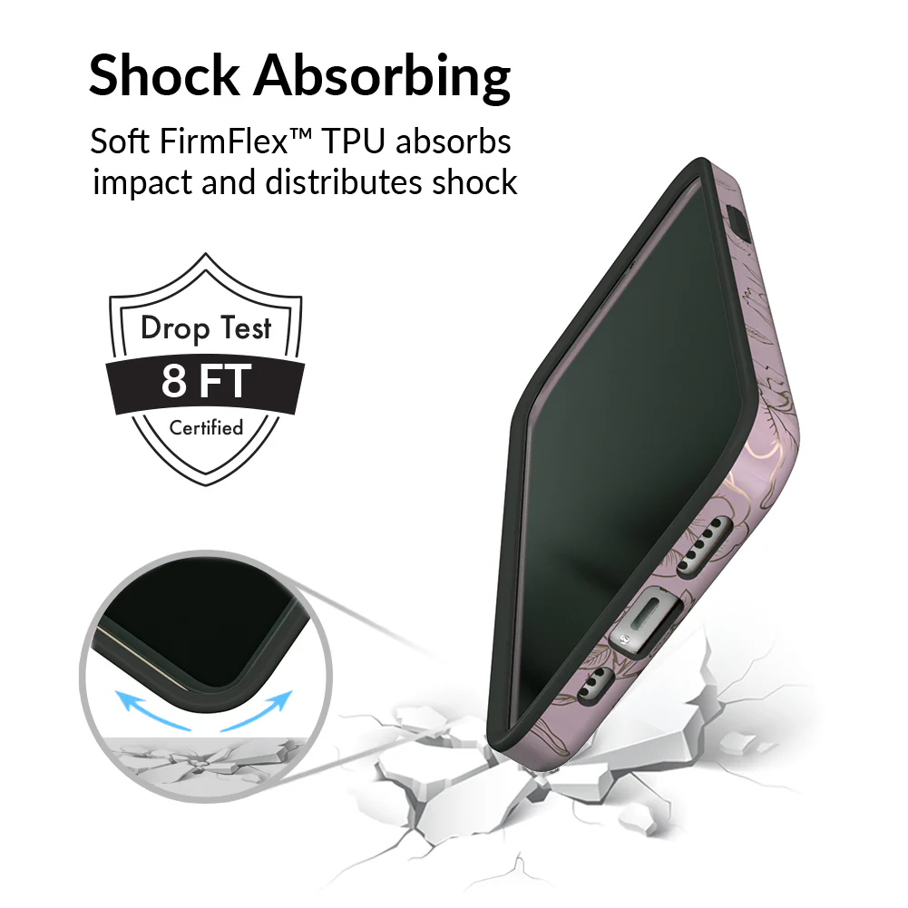 Dusty Rose Chrome Floral iPhone Case - Image 80