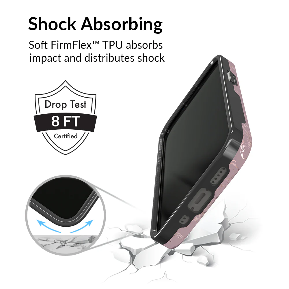 Dusty Rose Chrome Floral iPhone Case - Image 90