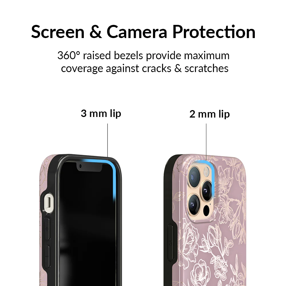 Dusty Rose Chrome Floral iPhone Case - Image 99