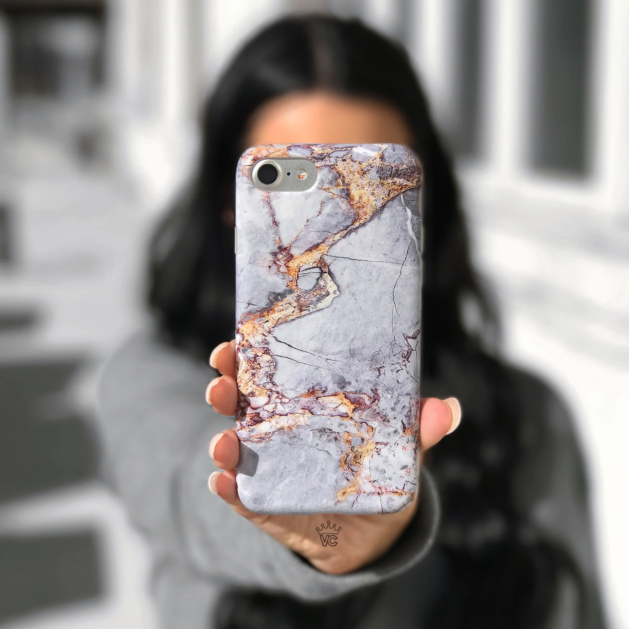 Gray & Gold Marble iPhone Case - Image 5