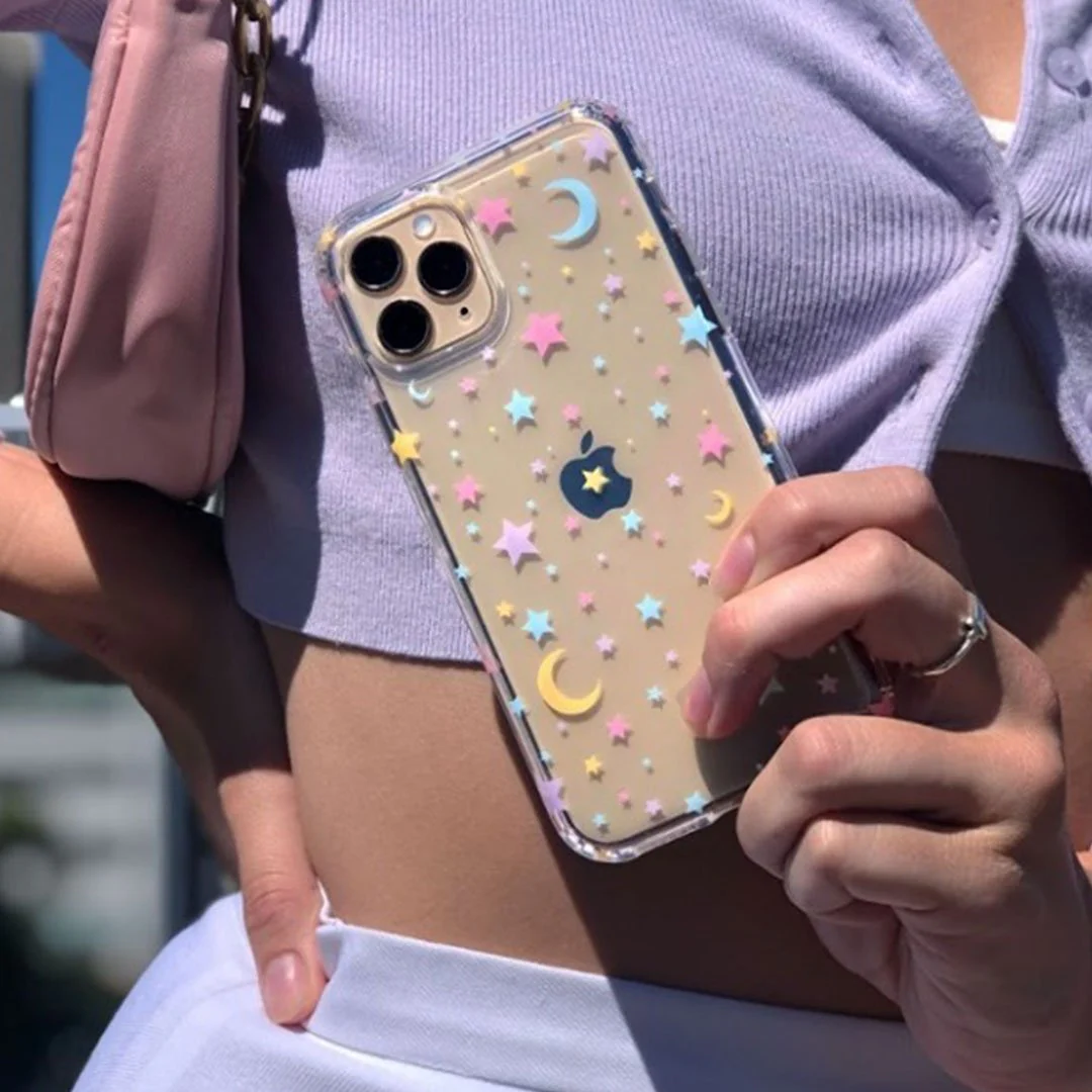 Pastel Starry Night Clear iPhone Case - Image 92