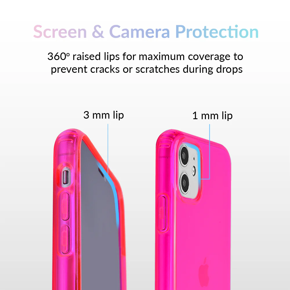 Neon Pink Clear iPhone Case - Image 11