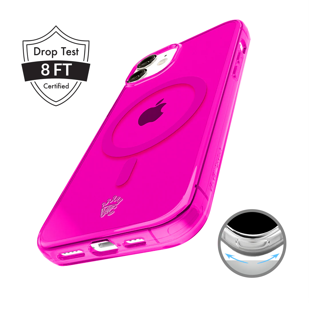 Neon Pink Clear iPhone Case - Image 117