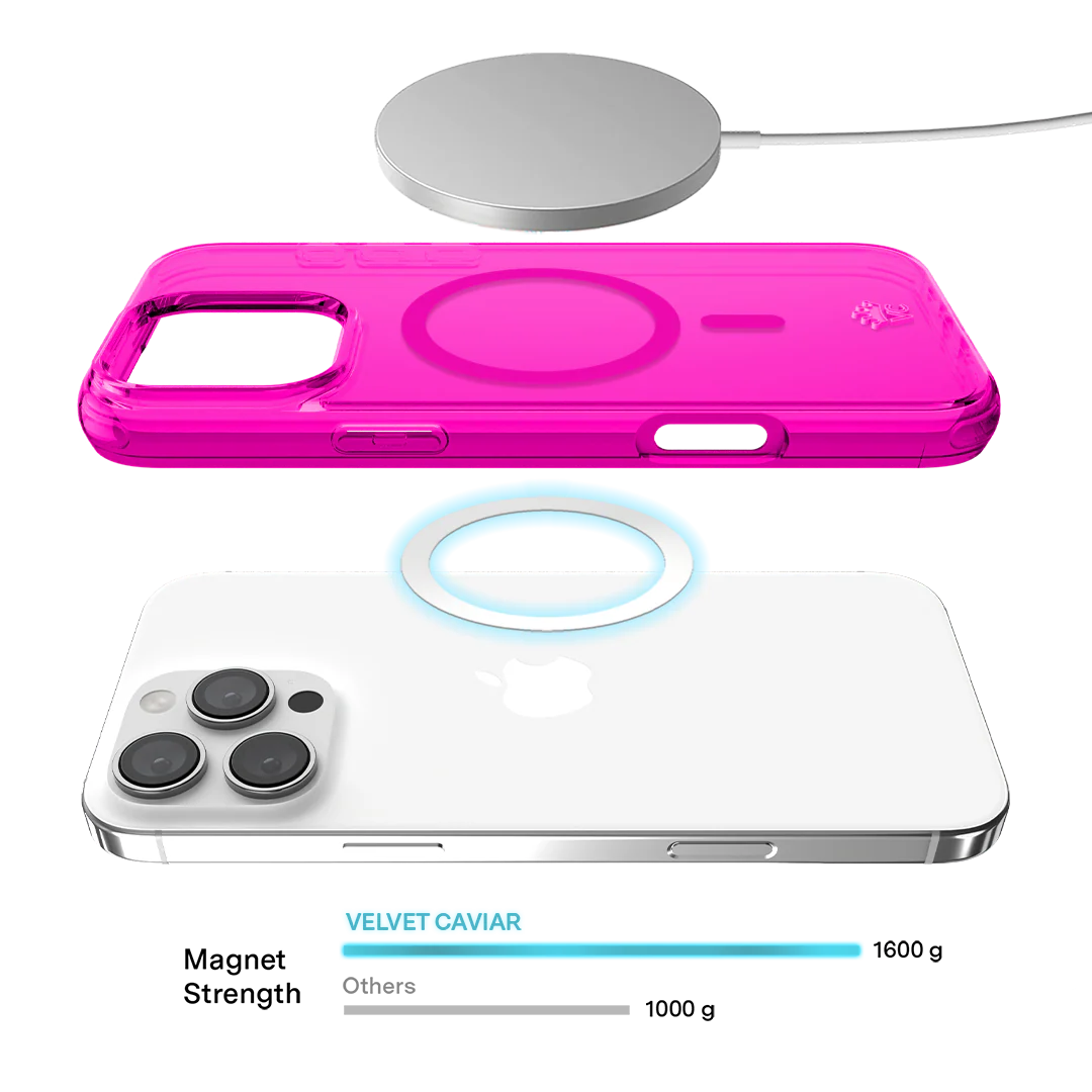 Neon Pink Clear iPhone Case - Image 121