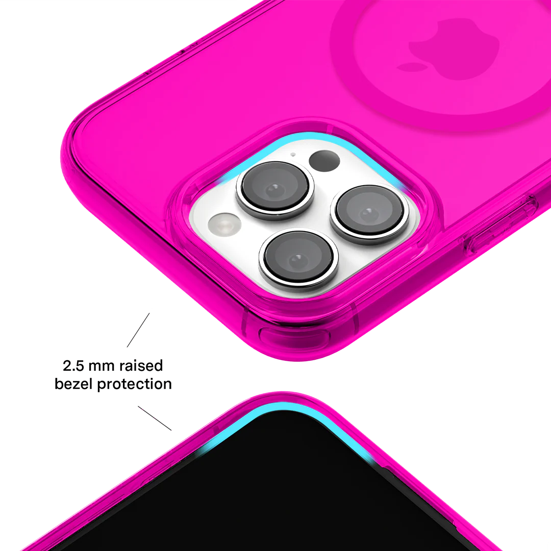 Neon Pink Clear iPhone Case - Image 125