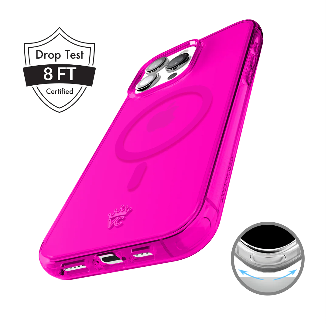 Neon Pink Clear iPhone Case - Image 127