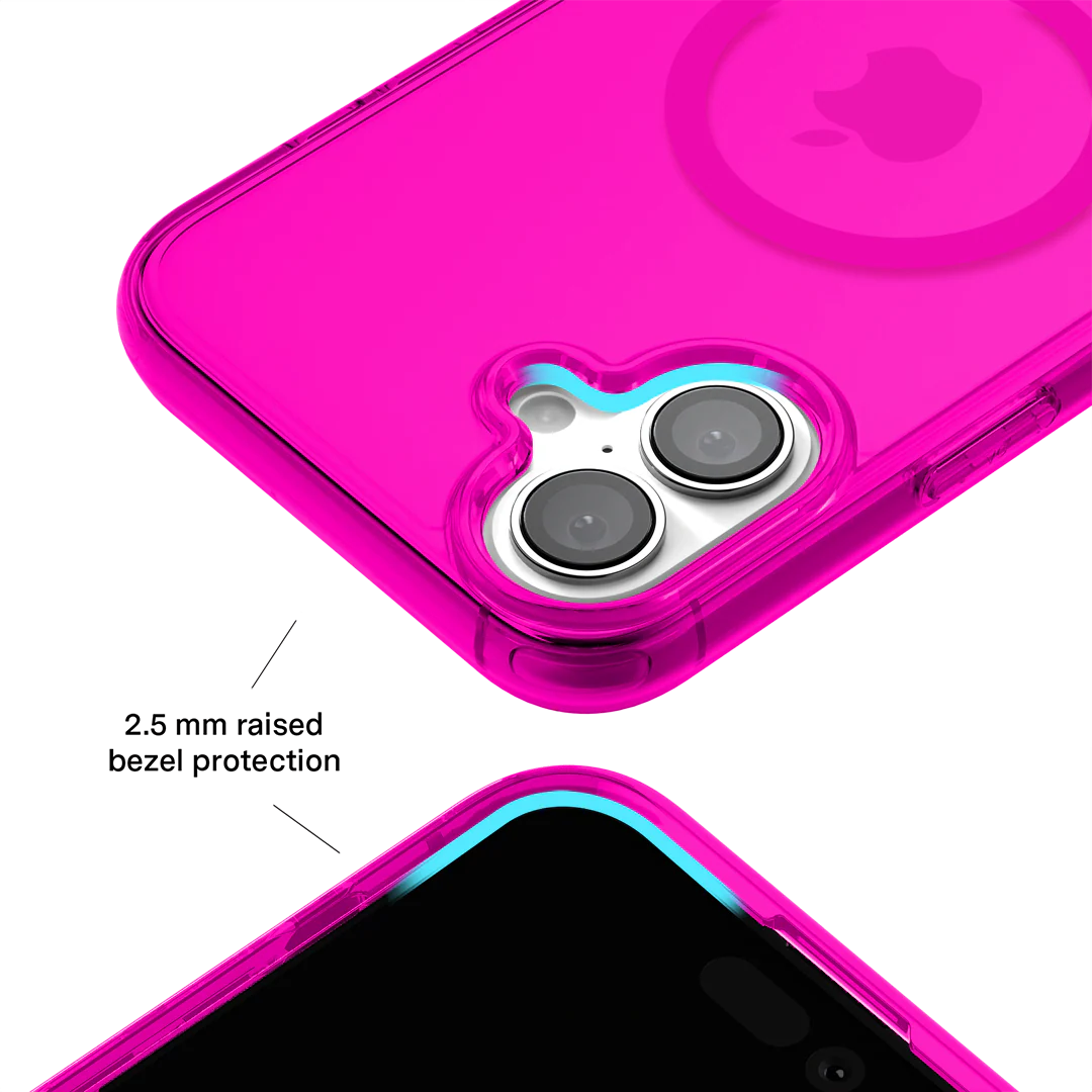 Neon Pink Clear iPhone Case - Image 130