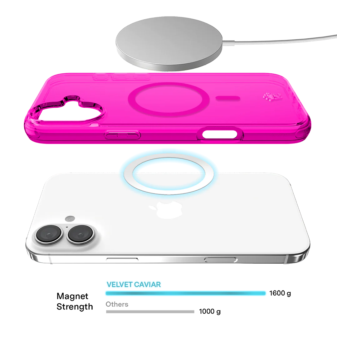 Neon Pink Clear iPhone Case - Image 131