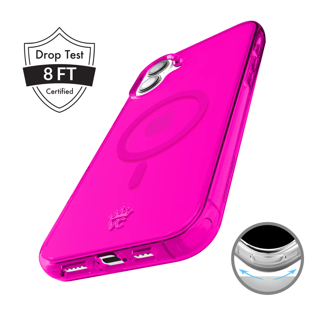 Neon Pink Clear iPhone Case - Image 132