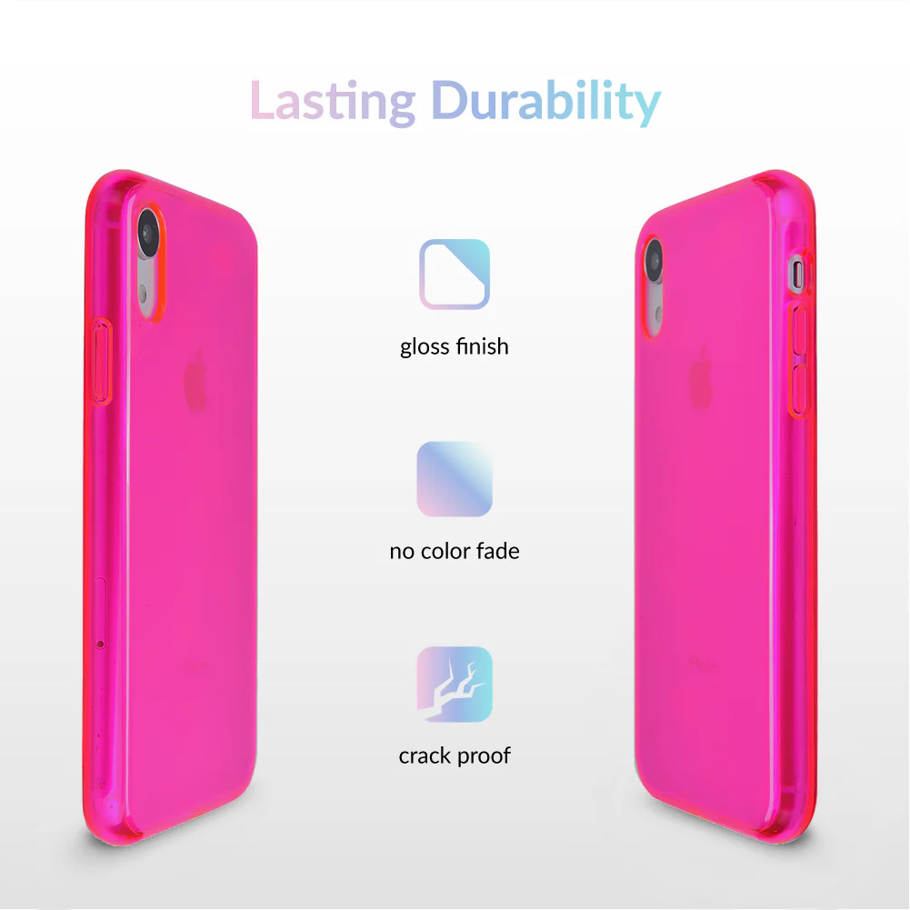 Neon Pink Clear iPhone Case - Image 19