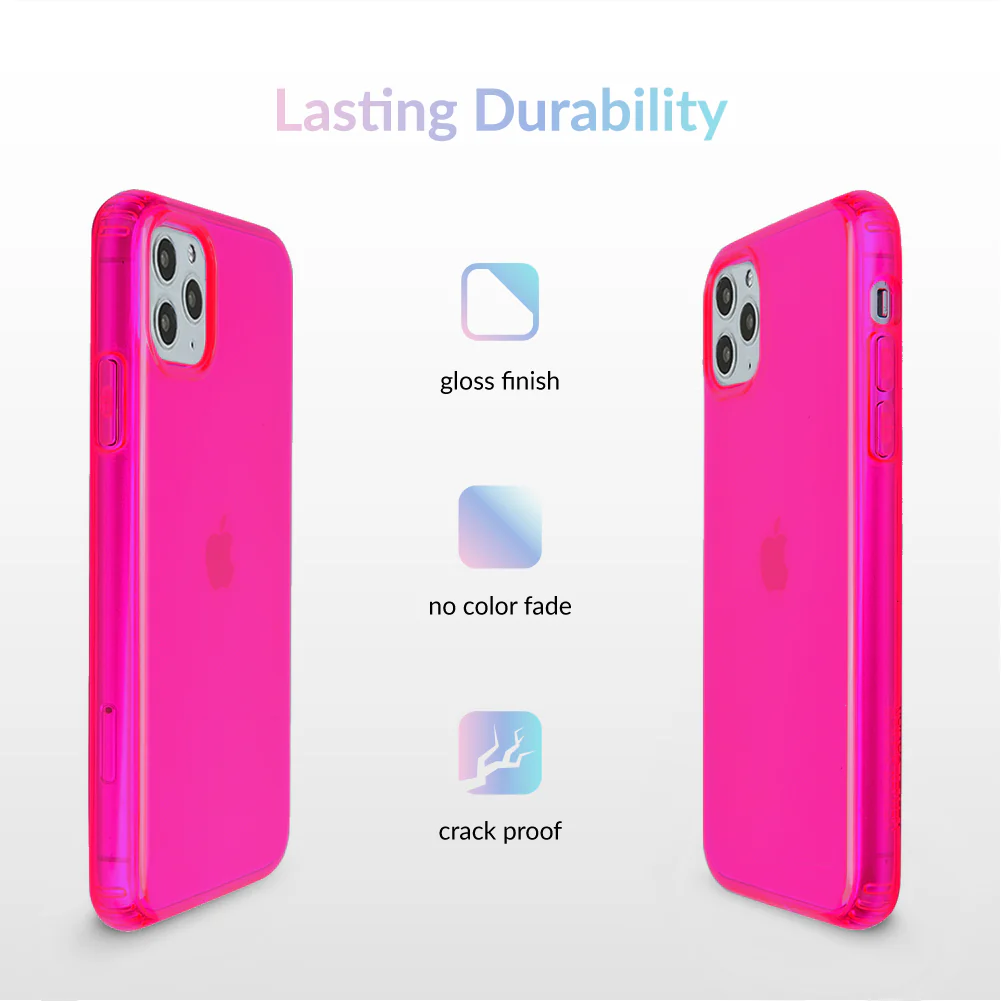 Neon Pink Clear iPhone Case - Image 25
