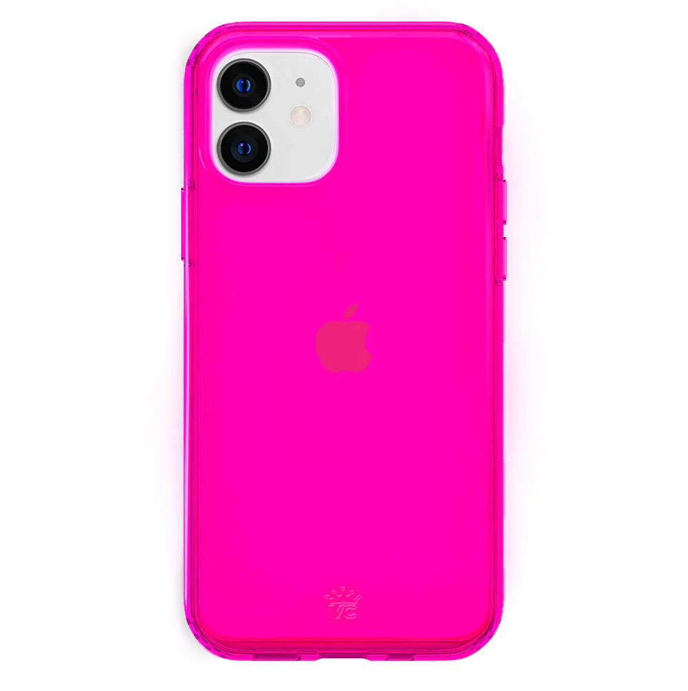 Neon Pink Clear iPhone Case - Image 37