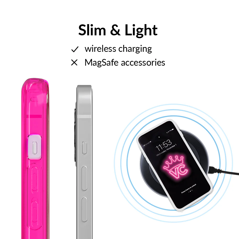 Neon Pink Clear iPhone Case - Image 41