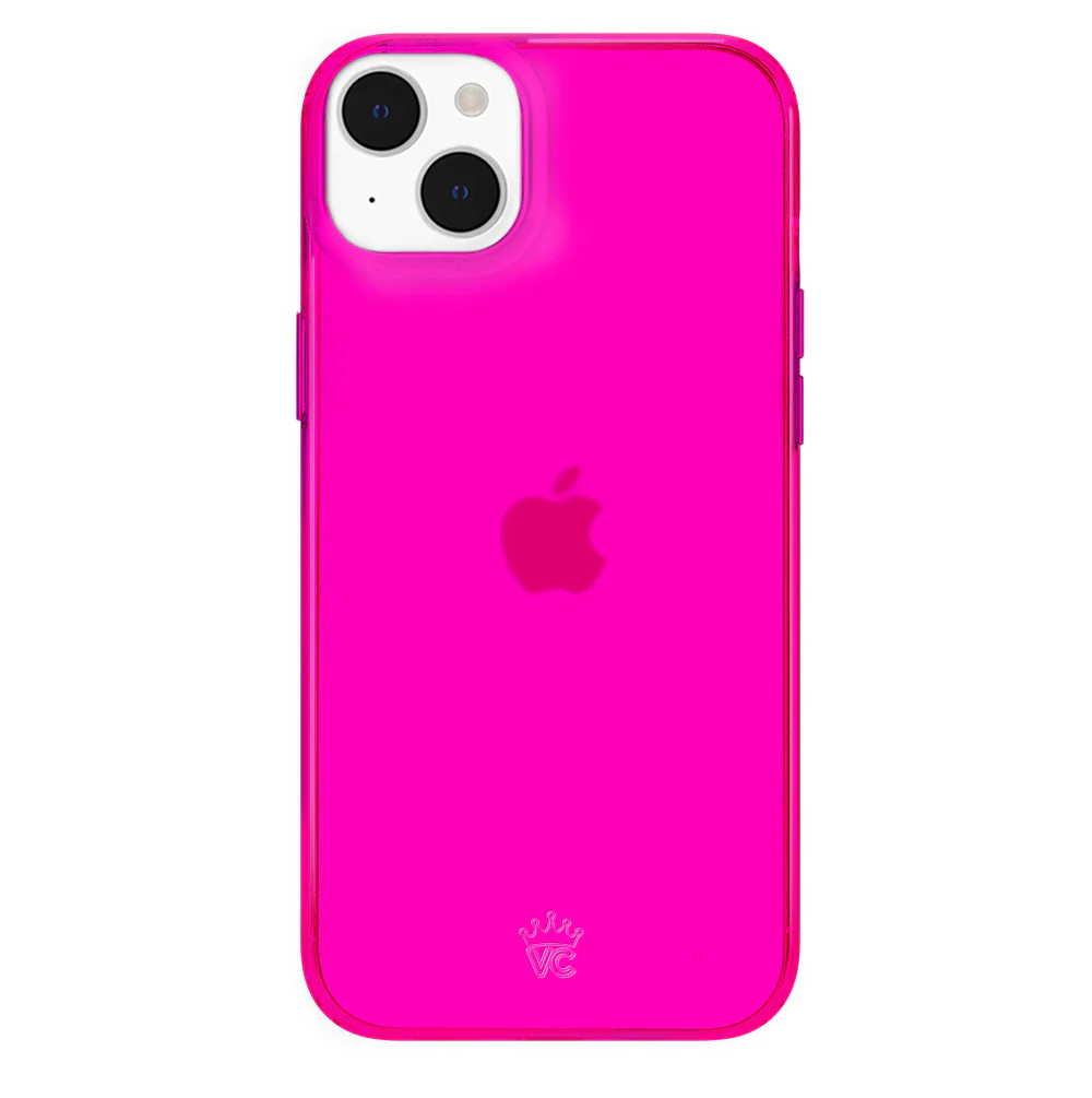 Neon Pink Clear iPhone Case - Image 48