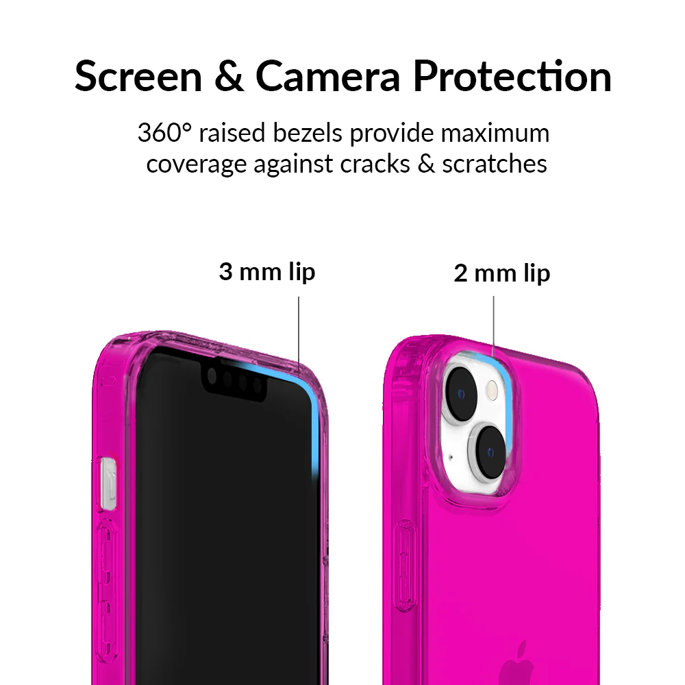 Neon Pink Clear iPhone Case - Image 49