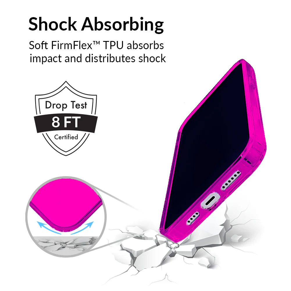 Neon Pink Clear iPhone Case - Image 50