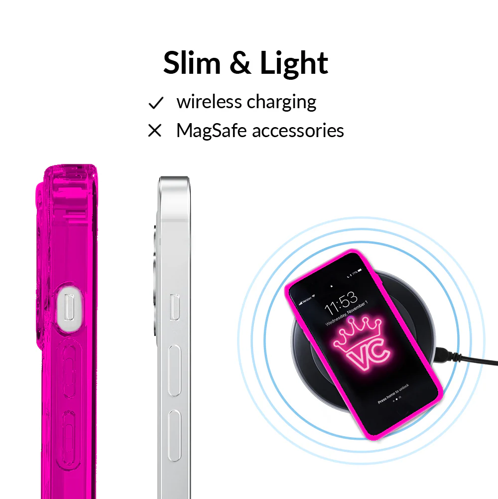 Neon Pink Clear iPhone Case - Image 52