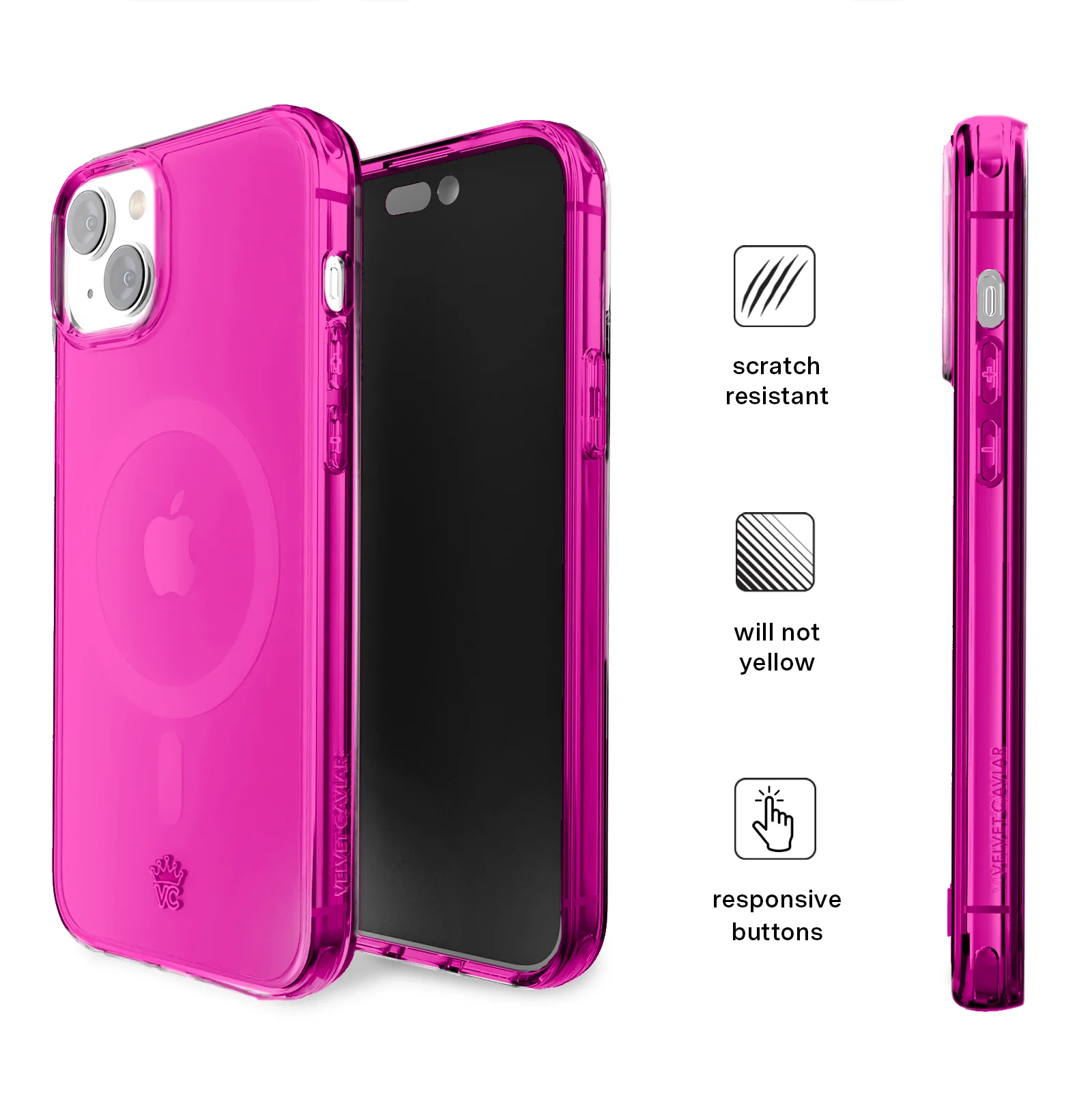 Neon Pink Clear iPhone Case - Image 57